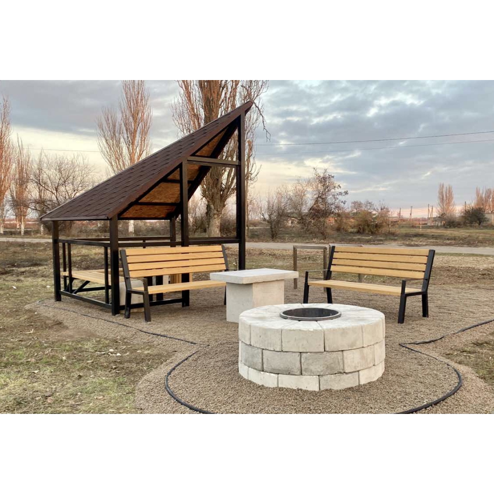 Мангал бетонний круглий з вставним металевим чаном