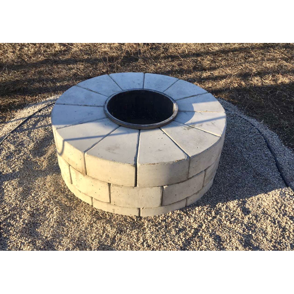 Мангал бетонний круглий з вставним металевим чаном