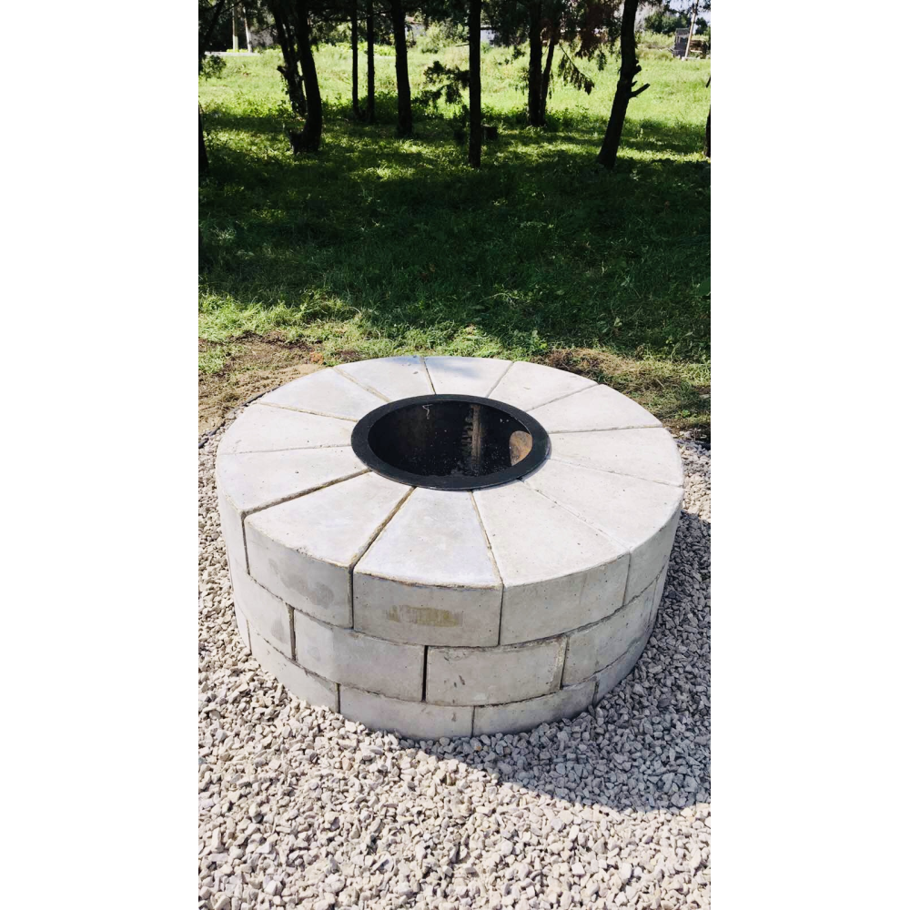Мангал бетонний круглий з вставним металевим чаном
