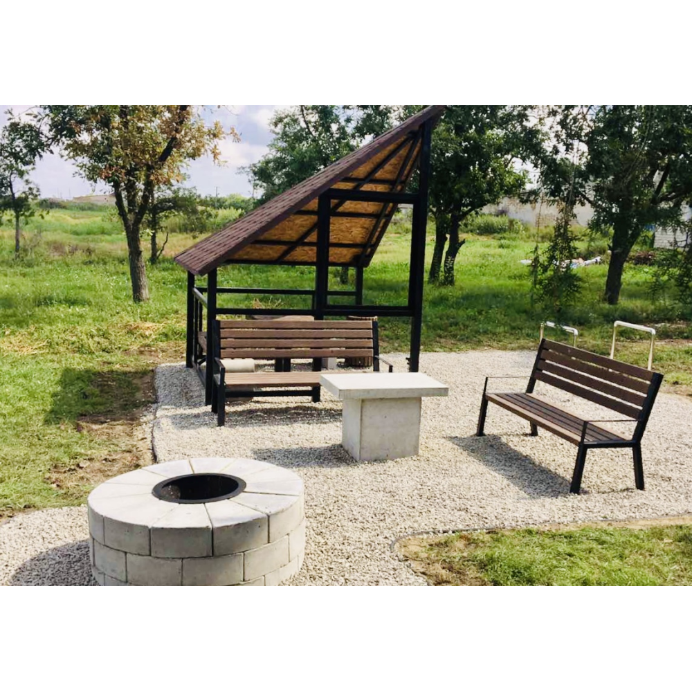 Мангал бетонний круглий з вставним металевим чаном