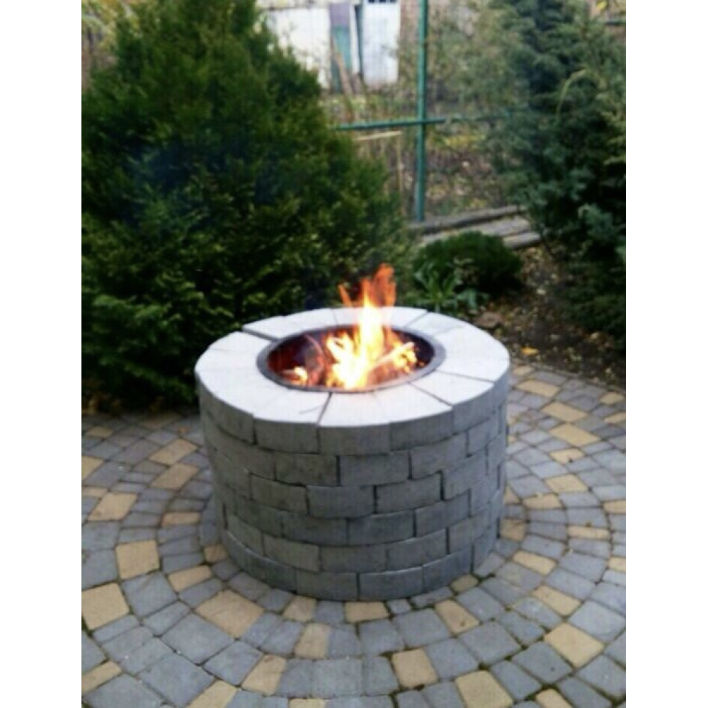 Мангал бетонний круглий з вставним металевим чаном