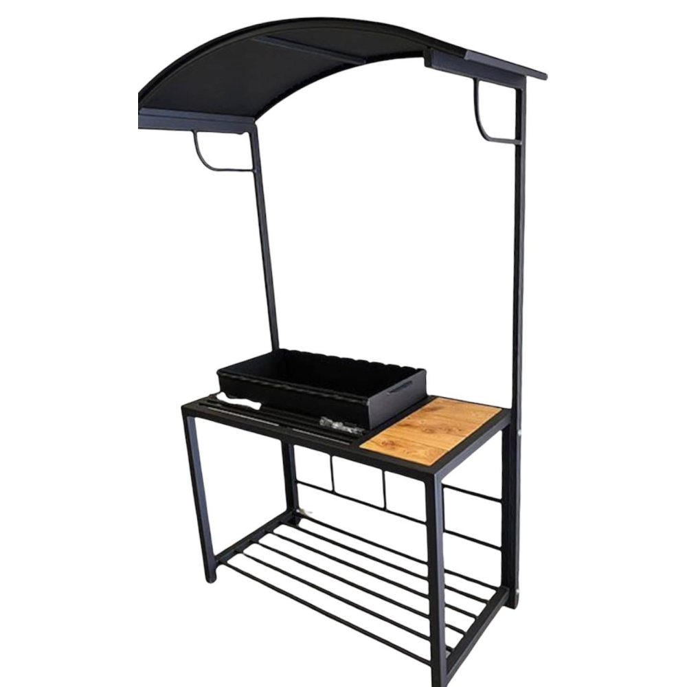 Мангал металевий з дашком і столиком